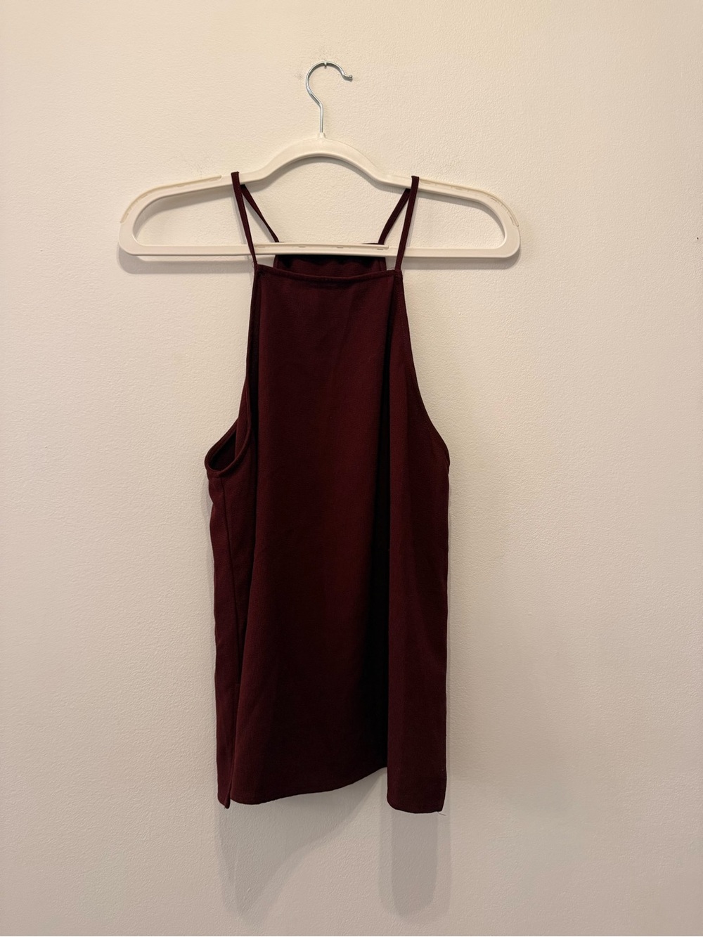 American Apparel Burgundy High-Neck Double-Strap Camisole